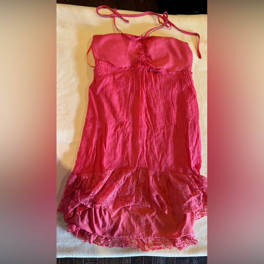 Coral high low dress